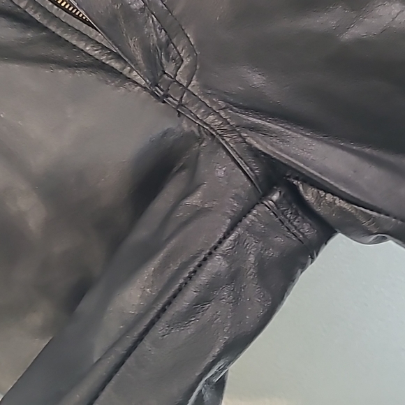 Vintage black leather pants Roxstream size 7-8 womens - Picture 3 of 12